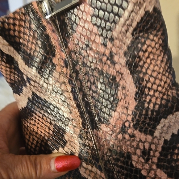 Pink and Black Ankle Booties with Chunky Heel - Picture 7 of 11